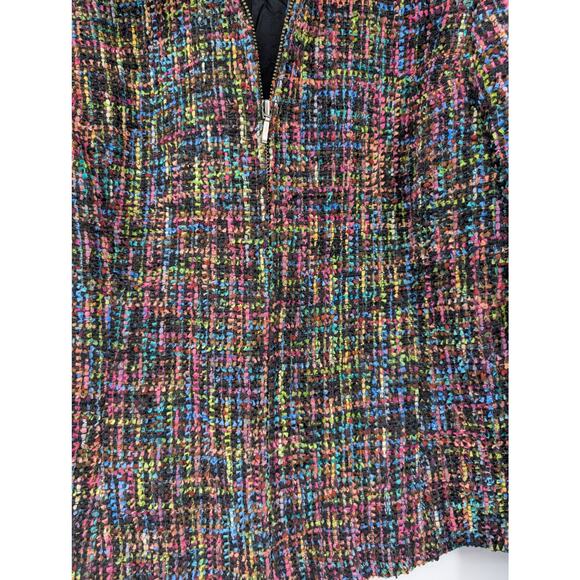 Coldwater Creek Rainbow Multicolor Women's Tweed Zip Jacket Blazer 16 Wool Work - Picture 9 of 9